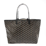 GOYARD ゴヤール サンルイ PM ヘリンボーン ブラック ユニセックス PVC レザー トートバッグ 未使用 銀蔵