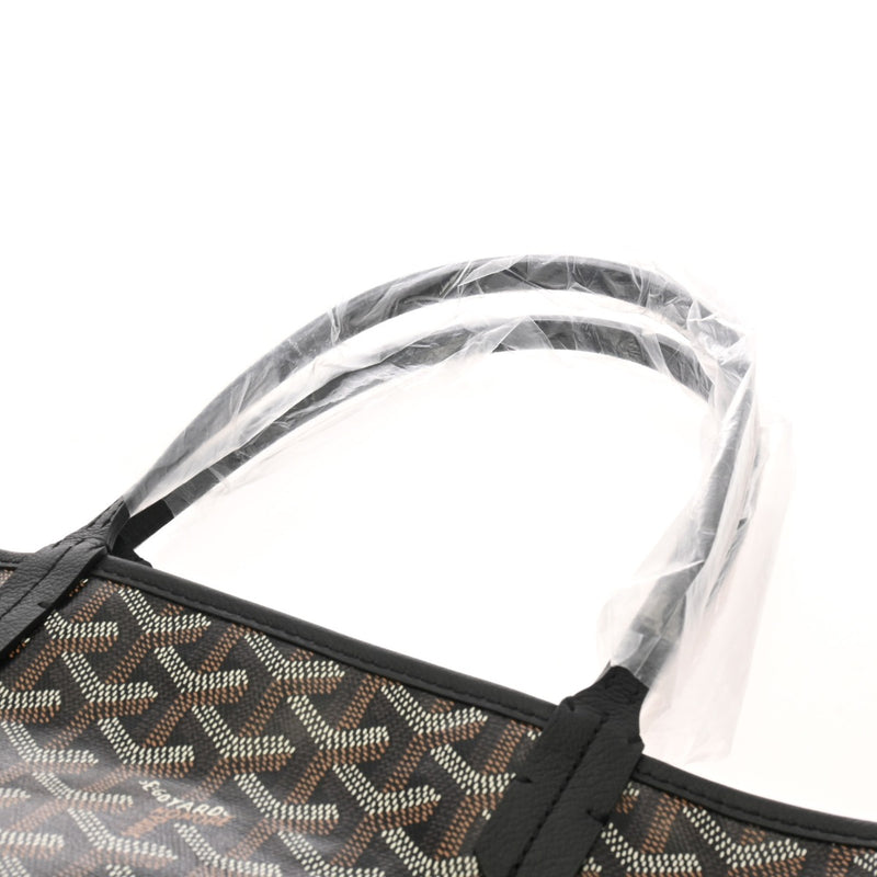 GOYARD ゴヤール サンルイ PM ヘリンボーン ブラック ユニセックス PVC レザー トートバッグ 未使用 銀蔵