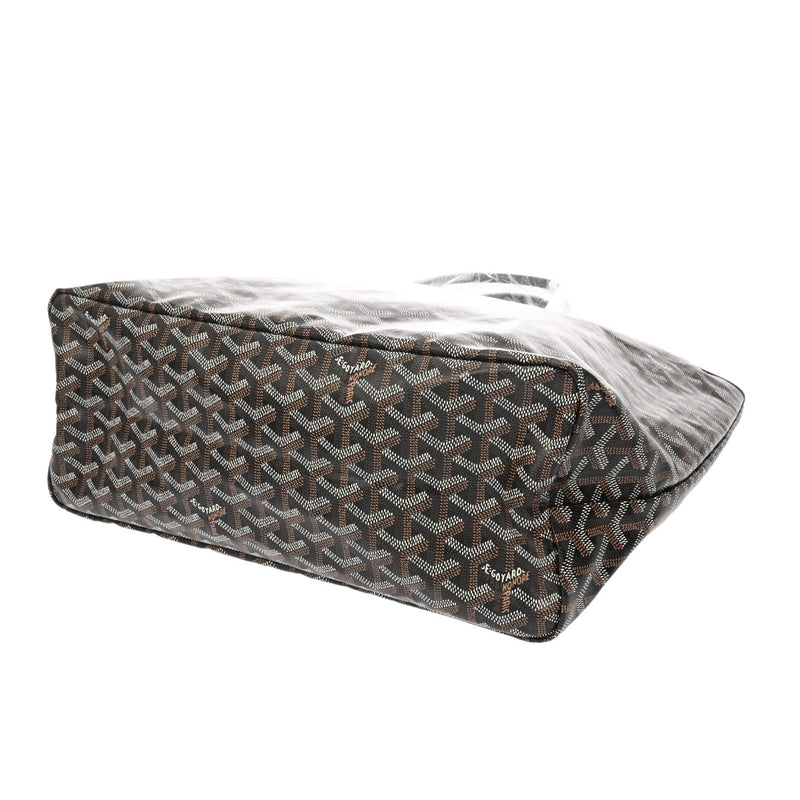 GOYARD ゴヤール サンルイ PM ヘリンボーン ブラック ユニセックス PVC レザー トートバッグ 未使用 銀蔵