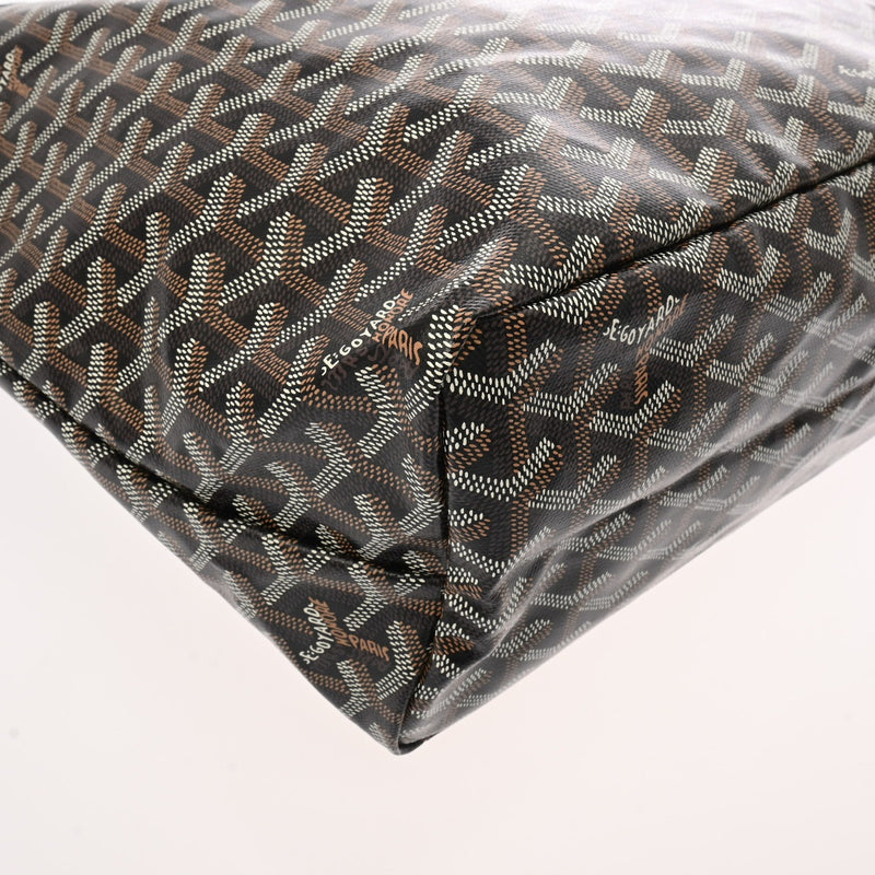 GOYARD ゴヤール サンルイ PM ヘリンボーン ブラック ユニセックス PVC レザー トートバッグ 未使用 銀蔵