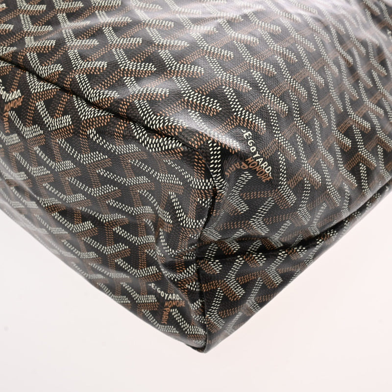 GOYARD ゴヤール サンルイ PM ヘリンボーン ブラック ユニセックス PVC レザー トートバッグ 未使用 銀蔵