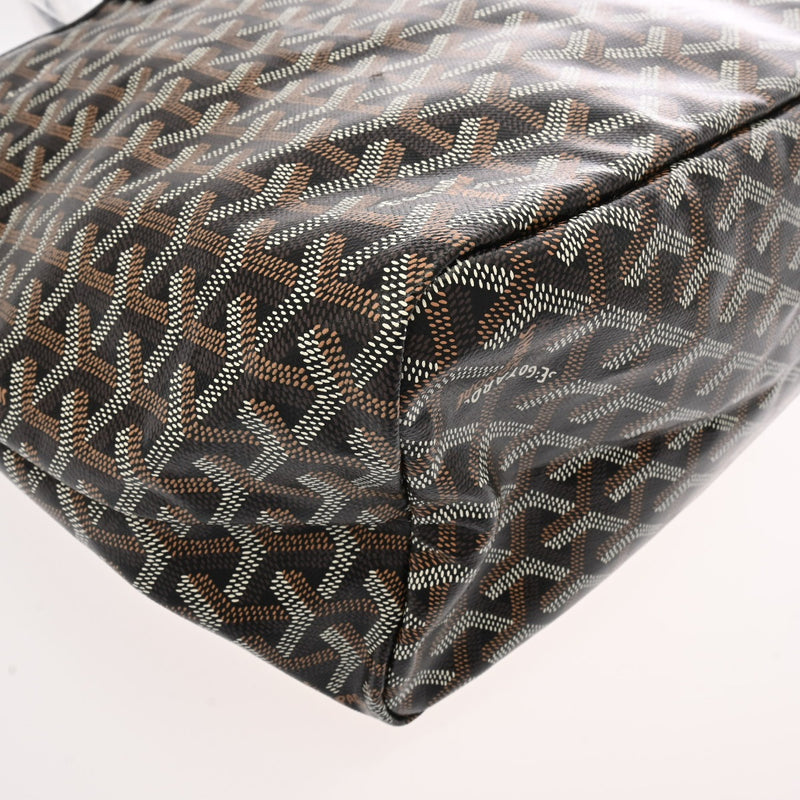 GOYARD ゴヤール サンルイ PM ヘリンボーン ブラック ユニセックス PVC レザー トートバッグ 未使用 銀蔵