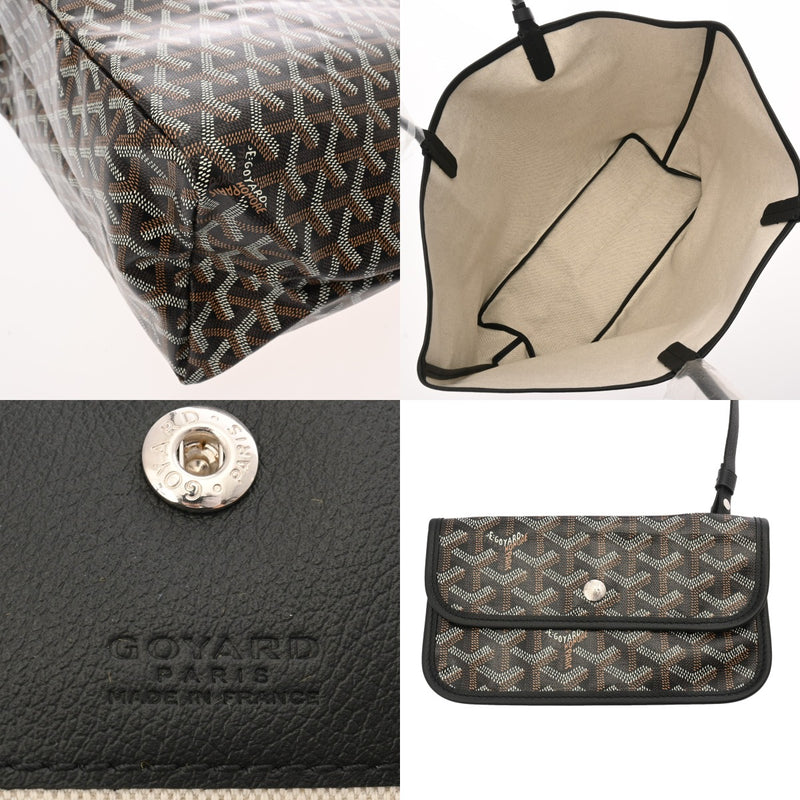 GOYARD ゴヤール サンルイ PM ヘリンボーン ブラック ユニセックス PVC レザー トートバッグ 未使用 銀蔵