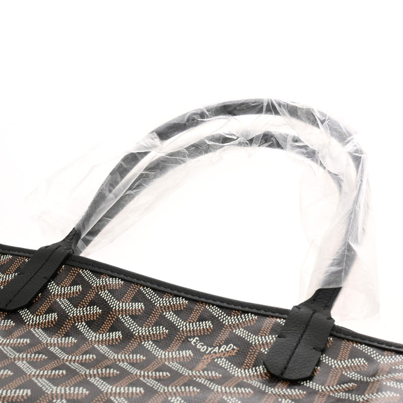 GOYARD ゴヤール サンルイ PM ヘリンボーン ブラック ユニセックス PVC レザー トートバッグ 未使用 銀蔵