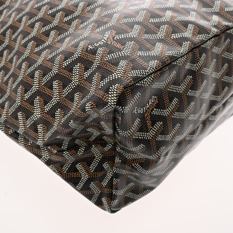 GOYARD ゴヤール サンルイ PM ヘリンボーン ブラック ユニセックス PVC レザー トートバッグ 未使用 銀蔵