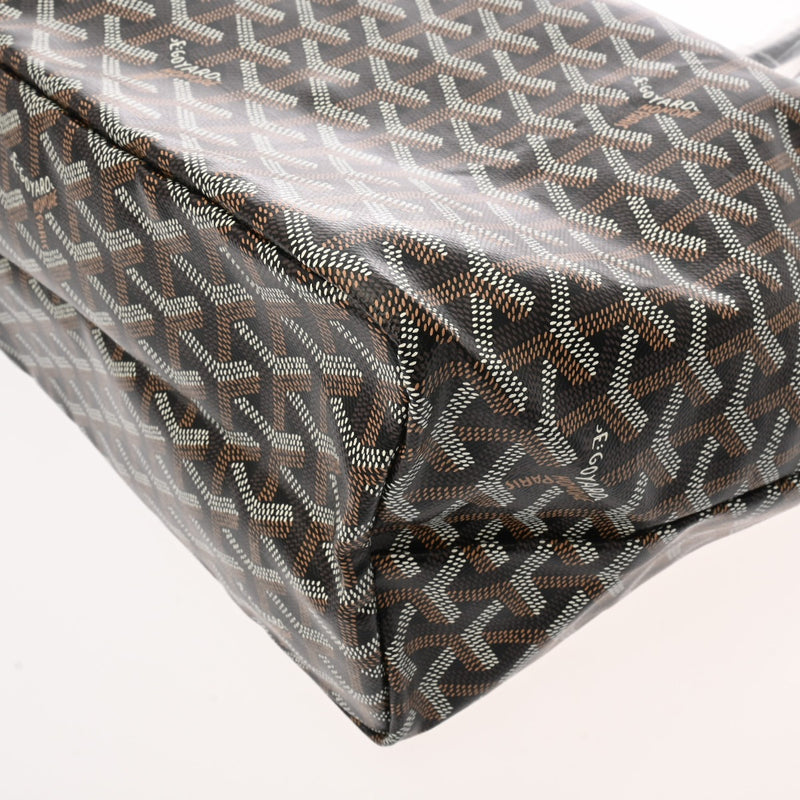 GOYARD ゴヤール サンルイ PM ヘリンボーン ブラック ユニセックス PVC レザー トートバッグ 未使用 銀蔵