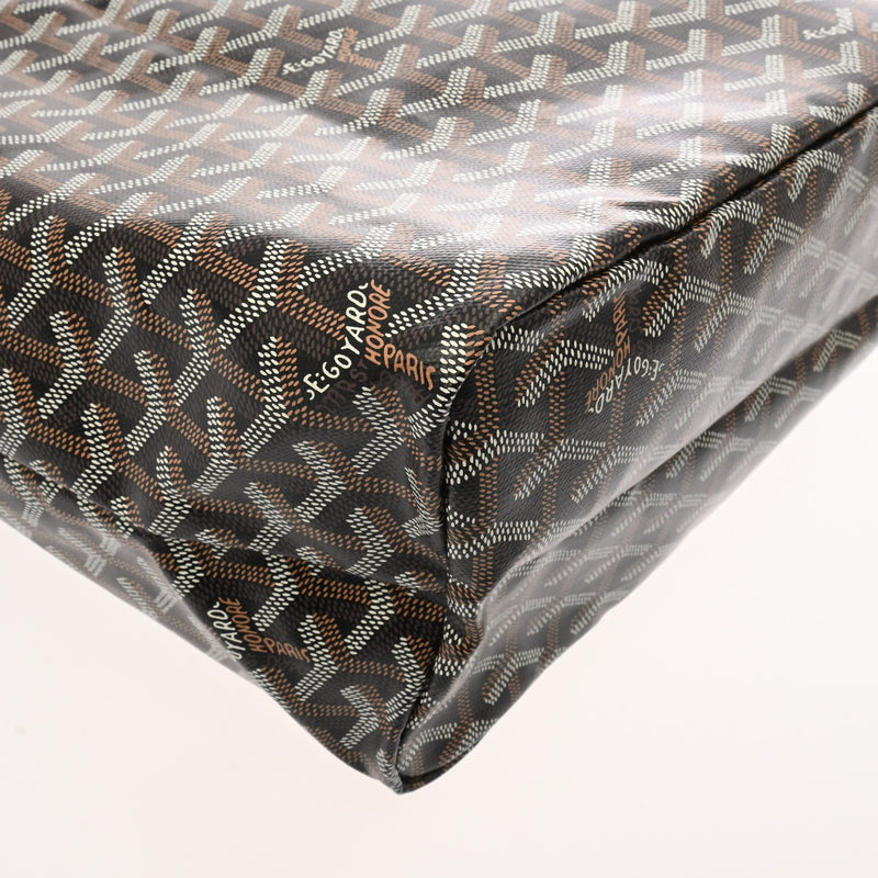 GOYARD ゴヤール サンルイ PM ヘリンボーン ブラック ユニセックス PVC レザー トートバッグ 未使用 銀蔵