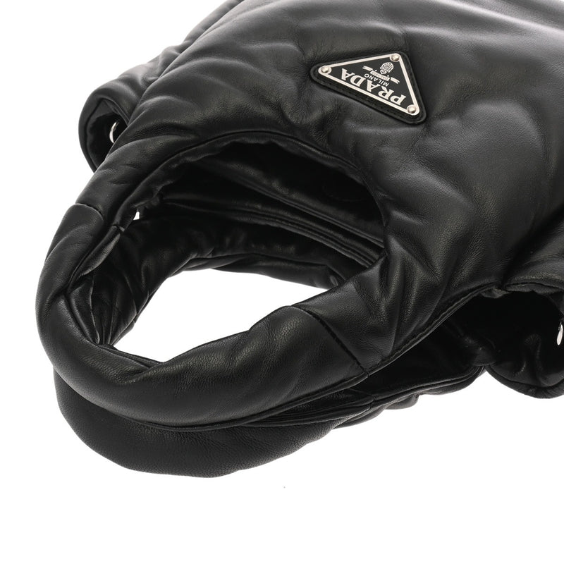 PRADA プラダ パテッド MINIトート 2WAY ブラック 1BA359 レディース ナッパレザー ハンドバッグ Aランク 中古 銀蔵