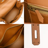 HERMES エルメス ケリー 28 外縫い 2WAY ナチュラル ○U刻印(1991年頃) レディース ボックスカーフ ハンドバッグ Bランク 中古 銀蔵