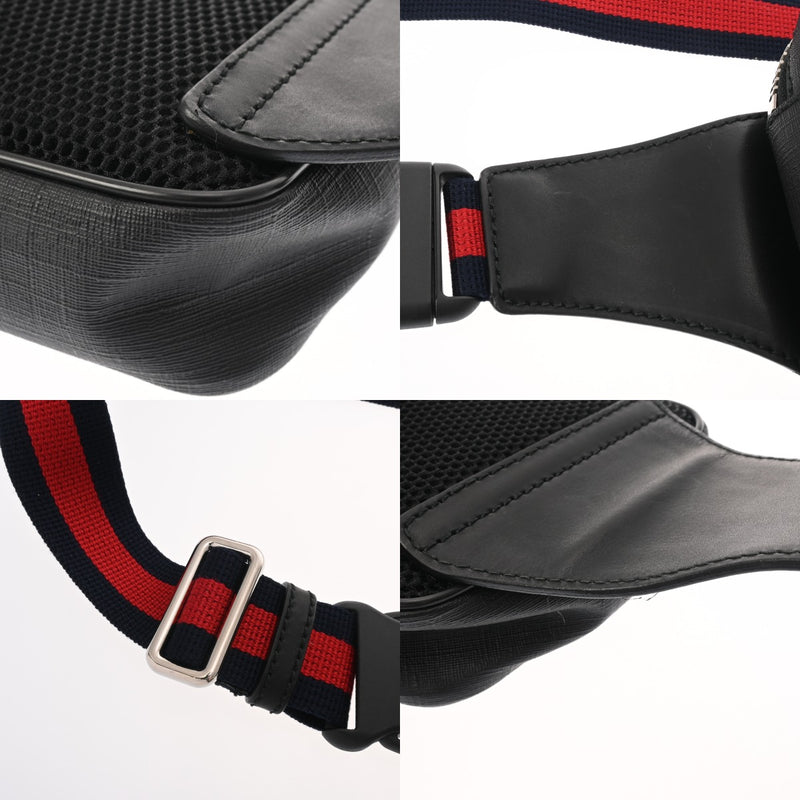 GUCCI グッチ GGスプリーム ベルトバッグ ブラック/グレー 474293 メンズ GGスプリームキャンバス ボディバッグ Aランク 中古 銀蔵