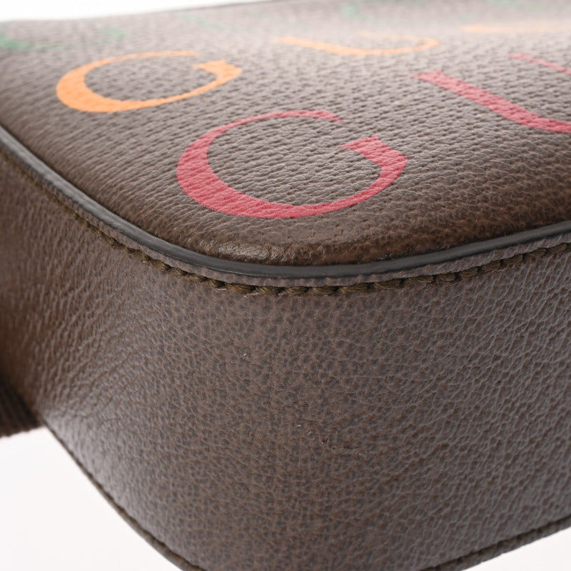 GUCCI グッチ 100周年記念 ブラウン／マルチカラー 602695 ユニセックス カーフレザー ボディバッグ Aランク 中古 銀蔵