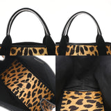 BALENCIAGA バレンシアガ ネイビーカバス S レオパード ベージュ 339933 レディース キャンバス レザー ハンドバッグ Aランク 中古 銀蔵