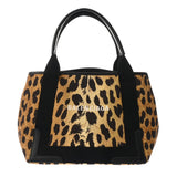 BALENCIAGA バレンシアガ ネイビーカバス S レオパード ベージュ 339933 レディース キャンバス レザー ハンドバッグ Aランク 中古 銀蔵