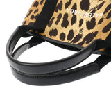 BALENCIAGA バレンシアガ ネイビーカバス S レオパード ベージュ 339933 レディース キャンバス レザー ハンドバッグ Aランク 中古 銀蔵