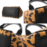 BALENCIAGA バレンシアガ ネイビーカバス S レオパード ベージュ 339933 レディース キャンバス レザー ハンドバッグ Aランク 中古 銀蔵