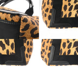 BALENCIAGA バレンシアガ ネイビーカバス S レオパード ベージュ 339933 レディース キャンバス レザー ハンドバッグ Aランク 中古 銀蔵