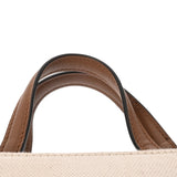 JIMMY CHOO ジミーチュウ 2WAY トートバッグ ホワイト/ブラウン レディース キャンバス レザー ショルダーバッグ Aランク 中古 銀蔵