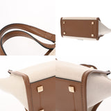 JIMMY CHOO ジミーチュウ 2WAY トートバッグ ホワイト/ブラウン レディース キャンバス レザー ショルダーバッグ Aランク 中古 銀蔵