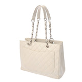 CHANEL シャネル GST グランドショッピングトート ホワイト A50995 レディース キャビアスキン トートバッグ Bランク 中古 銀蔵