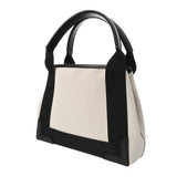 BALENCIAGA バレンシアガ ネイビーカバス XS 2WAY ホワイト/ブラック 390346 レディース キャンバス レザー ハンドバッグ Aランク 中古 銀蔵