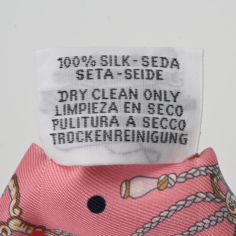 HERMES エルメス ツイリー LES CLES A POIS ローズ レディース シルク100％ スカーフ 新同 中古 銀蔵