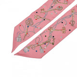 HERMES エルメス ツイリー LES CLES A POIS ローズ レディース シルク100％ スカーフ 新同 中古 銀蔵