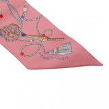 HERMES エルメス ツイリー LES CLES A POIS ローズ レディース シルク100％ スカーフ 新同 中古 銀蔵