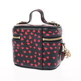 CHRISTIAN DIOR クリスチャンディオール レディディオール マイクロ バニティケース ハート柄 2WAY ブラック/レッド S09180SGA レディース レザー バニティバッグ Aランク 中古 銀蔵