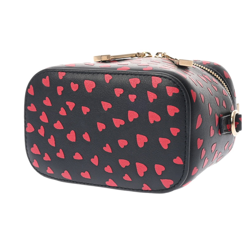 CHRISTIAN DIOR クリスチャンディオール レディディオール マイクロ バニティケース ハート柄 2WAY ブラック/レッド S09180SGA レディース レザー バニティバッグ Aランク 中古 銀蔵