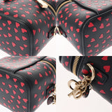 CHRISTIAN DIOR クリスチャンディオール レディディオール マイクロ バニティケース ハート柄 2WAY ブラック/レッド S09180SGA レディース レザー バニティバッグ Aランク 中古 銀蔵