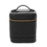 CHANEL シャネル 縦型バニティ ブラック A01998 レディース キャビアスキン バニティバッグ ABランク 中古 銀蔵