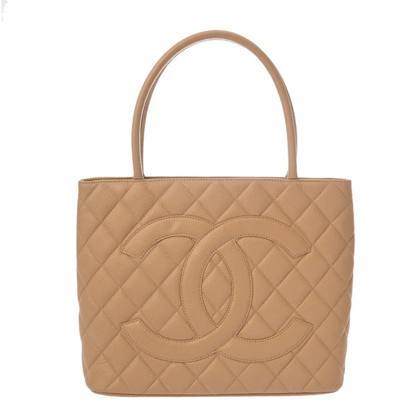 CHANEL シャネル 復刻トート ベージュ A01804 レディース キャビアスキン トートバッグ Aランク 中古 銀蔵