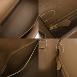 HERMES エルメス ケリー28 外縫い エトゥープ Y刻印(2020年頃) レディース ヴォーエプソン 2WAYバッグ Aランク 中古 銀蔵