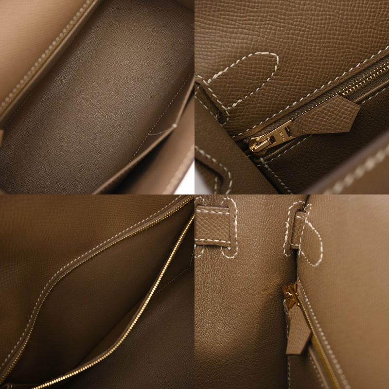 HERMES エルメス ケリー28 外縫い エトゥープ Y刻印(2020年頃) レディース ヴォーエプソン 2WAYバッグ Aランク 中古 銀蔵