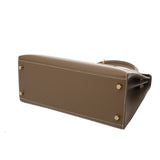 HERMES エルメス ケリー28 外縫い エトゥープ Y刻印(2020年頃) レディース ヴォーエプソン 2WAYバッグ Aランク 中古 銀蔵