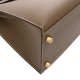 HERMES エルメス ケリー28 外縫い エトゥープ Y刻印(2020年頃) レディース ヴォーエプソン 2WAYバッグ Aランク 中古 銀蔵