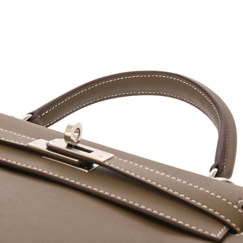 HERMES エルメス ケリー25 内縫い エトゥープ B刻印(2023年頃) レディース ヴォースイフト 2WAYバッグ 新同 中古 銀蔵