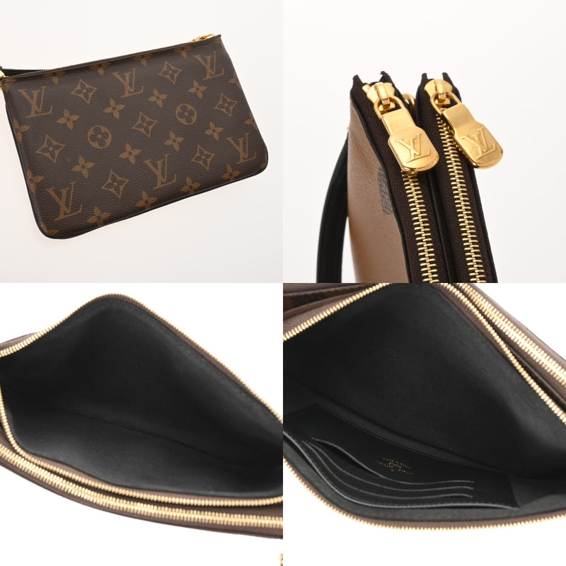 LOUIS VUITTON ルイヴィトン モノグラムジャイアント ポシェットドゥーブルジップ ブラウン M69203 レディース モノグラムジャイアントリバース ショルダーバッグ 新同 中古 銀蔵
