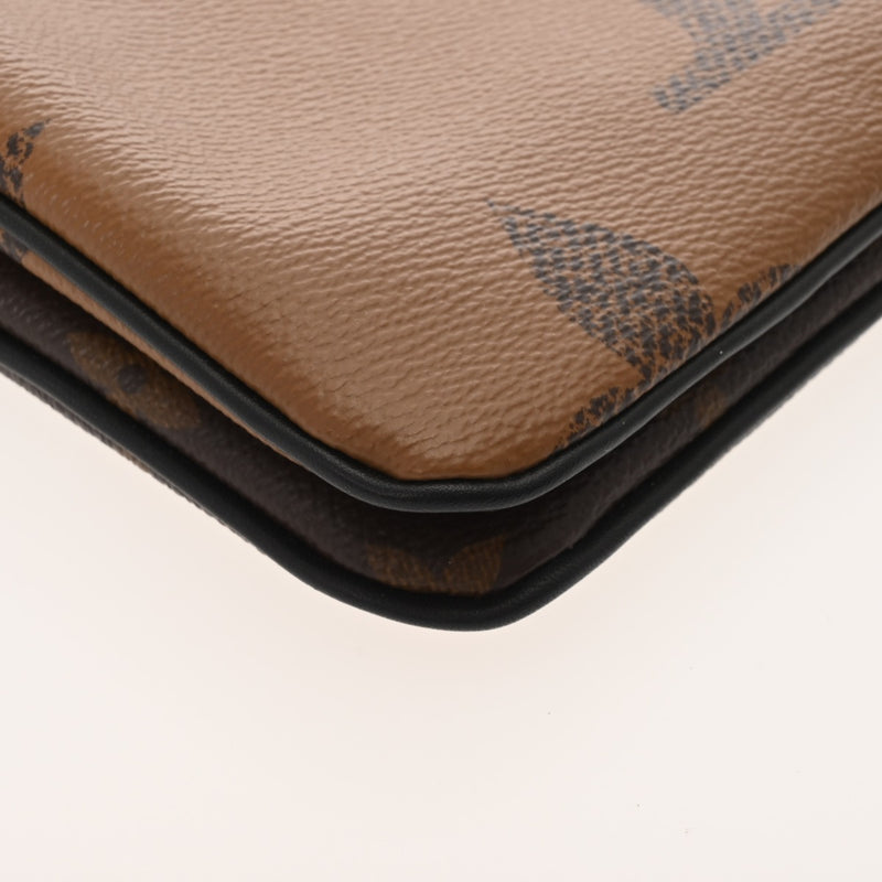 LOUIS VUITTON ルイヴィトン モノグラムジャイアント ポシェットドゥーブルジップ ブラウン M69203 レディース モノグラムジャイアントリバース ショルダーバッグ 新同 中古 銀蔵