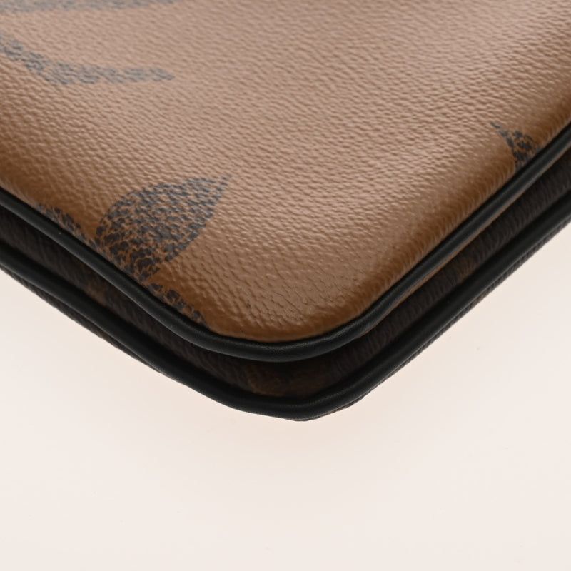 LOUIS VUITTON ルイヴィトン モノグラムジャイアント ポシェットドゥーブルジップ ブラウン M69203 レディース モノグラムジャイアントリバース ショルダーバッグ 新同 中古 銀蔵