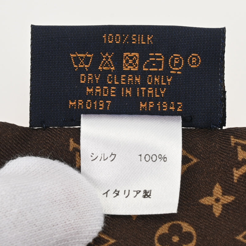 LOUIS VUITTON ルイヴィトン モノグラム バンドー BB カブキ ステッカー 山本寛斎コラボ レッド/ブラウン MP1942 レディース シルク100％ スカーフ ABランク 中古 銀蔵