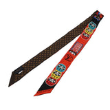 LOUIS VUITTON ルイヴィトン モノグラム バンドー BB カブキ ステッカー 山本寛斎コラボ レッド/ブラウン MP1942 レディース シルク100％ スカーフ ABランク 中古 銀蔵