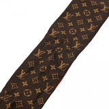 LOUIS VUITTON ルイヴィトン モノグラム バンドー BB カブキ ステッカー 山本寛斎コラボ レッド/ブラウン MP1942 レディース シルク100％ スカーフ ABランク 中古 銀蔵