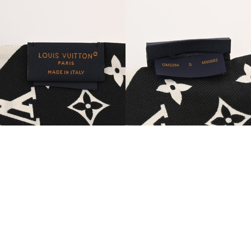 LOUIS VUITTON ルイヴィトン モノグラム バンドー インフィニティ ホワイト/ブラック M90682 レディース スカーフ ABランク 中古 銀蔵