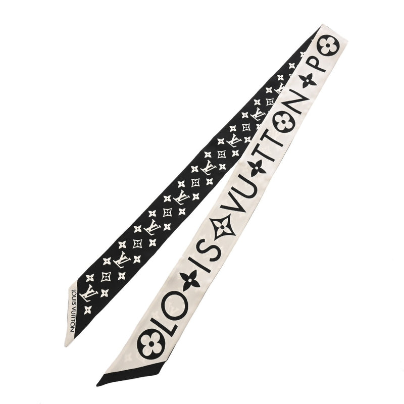 LOUIS VUITTON ルイヴィトン モノグラム バンドー インフィニティ ホワイト/ブラック M90682 レディース スカーフ ABランク 中古 銀蔵
