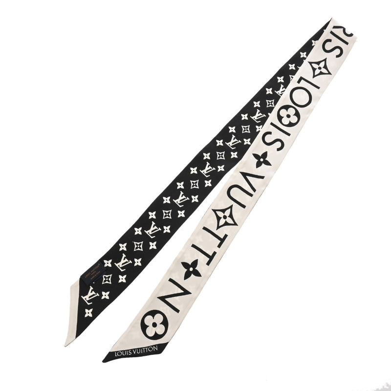 LOUIS VUITTON ルイヴィトン モノグラム バンドー インフィニティ ホワイト/ブラック M90682 レディース スカーフ ABランク 中古 銀蔵