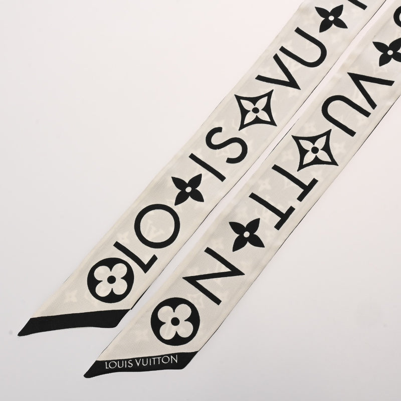 LOUIS VUITTON ルイヴィトン モノグラム バンドー インフィニティ ホワイト/ブラック M90682 レディース スカーフ ABランク 中古 銀蔵