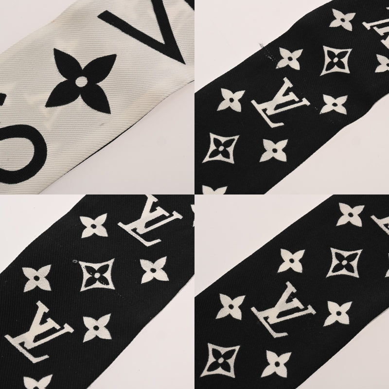 LOUIS VUITTON ルイヴィトン モノグラム バンドー インフィニティ ホワイト/ブラック M90682 レディース スカーフ ABランク 中古 銀蔵
