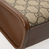 GUCCI グッチ インターロッキングG ミニトート ベージュ/ブラウン 671623 レディース GGスプリームキャンバス レザー トートバッグ ABランク 中古 銀蔵