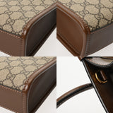 GUCCI グッチ インターロッキングG ミニトート ベージュ/ブラウン 671623 レディース GGスプリームキャンバス レザー トートバッグ ABランク 中古 銀蔵